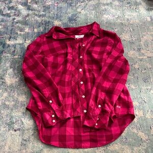 Vineyard Vines Women's Pink Plaid Button Down Shirt